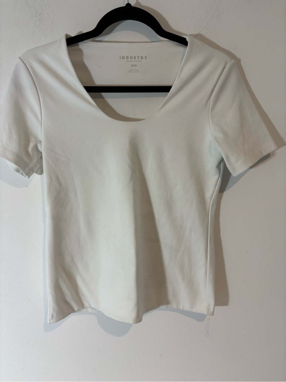 Industry Republic Clothing Womens Medium Fitted White Short Sleeve Top Heavy